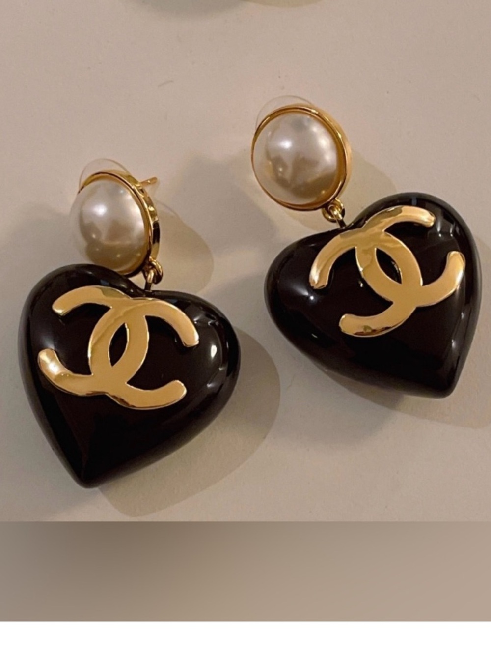 CHANEL Preowned 1990-2000 CC Heart Earrings
